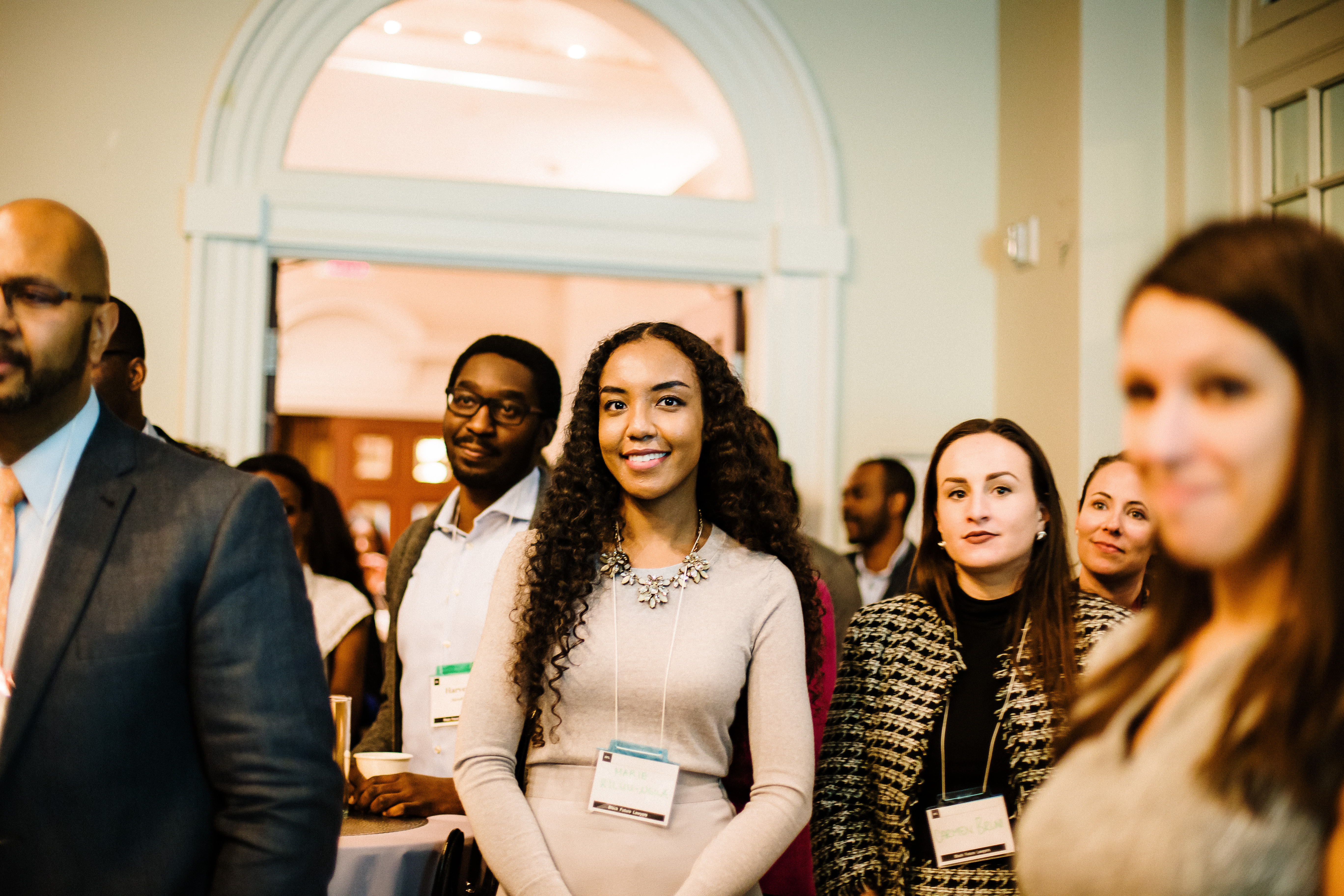 Marie Kiluu-Nigila (centre) at the Black Future Lawyers launch event in January 2020 (photo by Muna Khalil/View in Lens Photography)