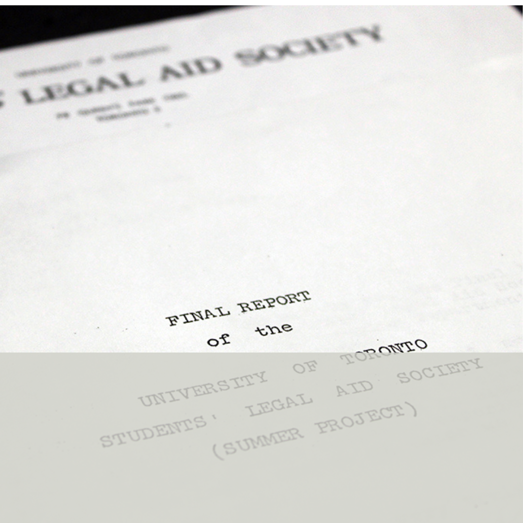 Report of the Students' Legal Aid Society SLAS 1971