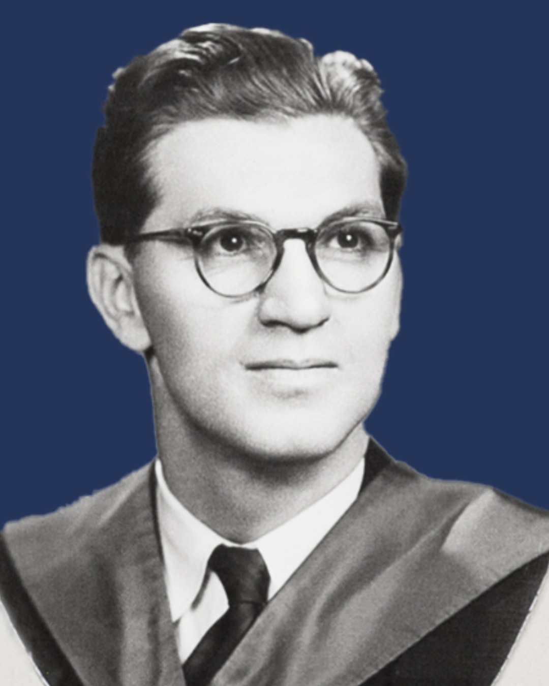 Graduating class composite photo of Professor Laskin in the 1950s
