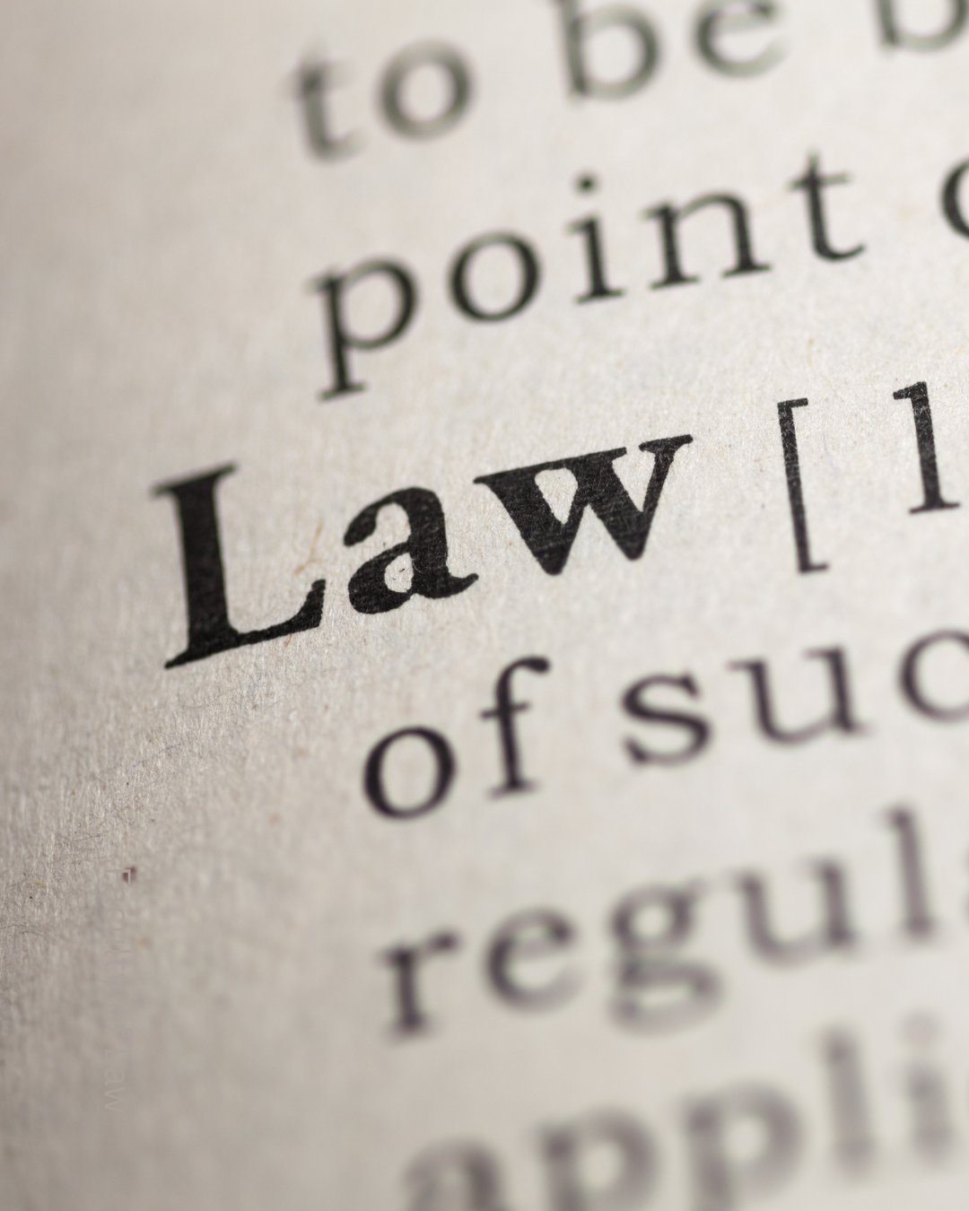 Picture of a dictionary word, law