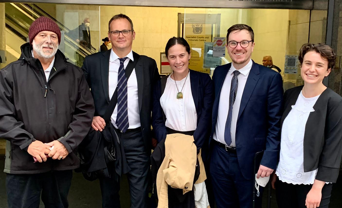 David Bullock (SJD 2024) with appellant Michael John Smith and the legal team (supplied photo). 