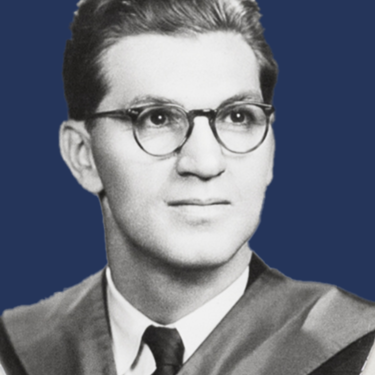 Graduating class composite photo of Professor Laskin in the 1950s