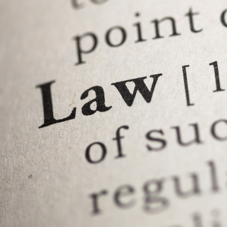 Picture of a dictionary word, law